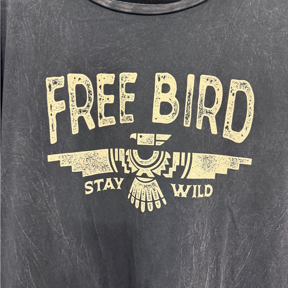Black 'Free Bird' T-Shirt Dress - Picture 3 of 6